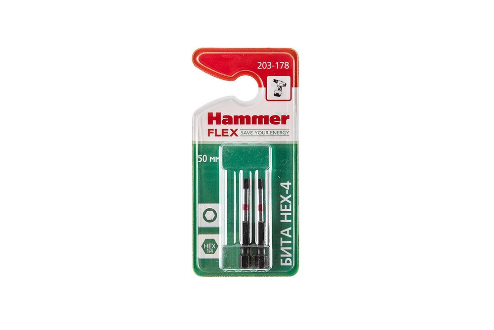 Бита Hammer  HEX-4  50мм