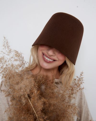 Панама из шерсти шоколад