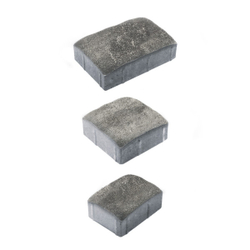 Тротуарная плитка УРИКО, комплект из 3 видов плит, Листопад гладкий Антрацит