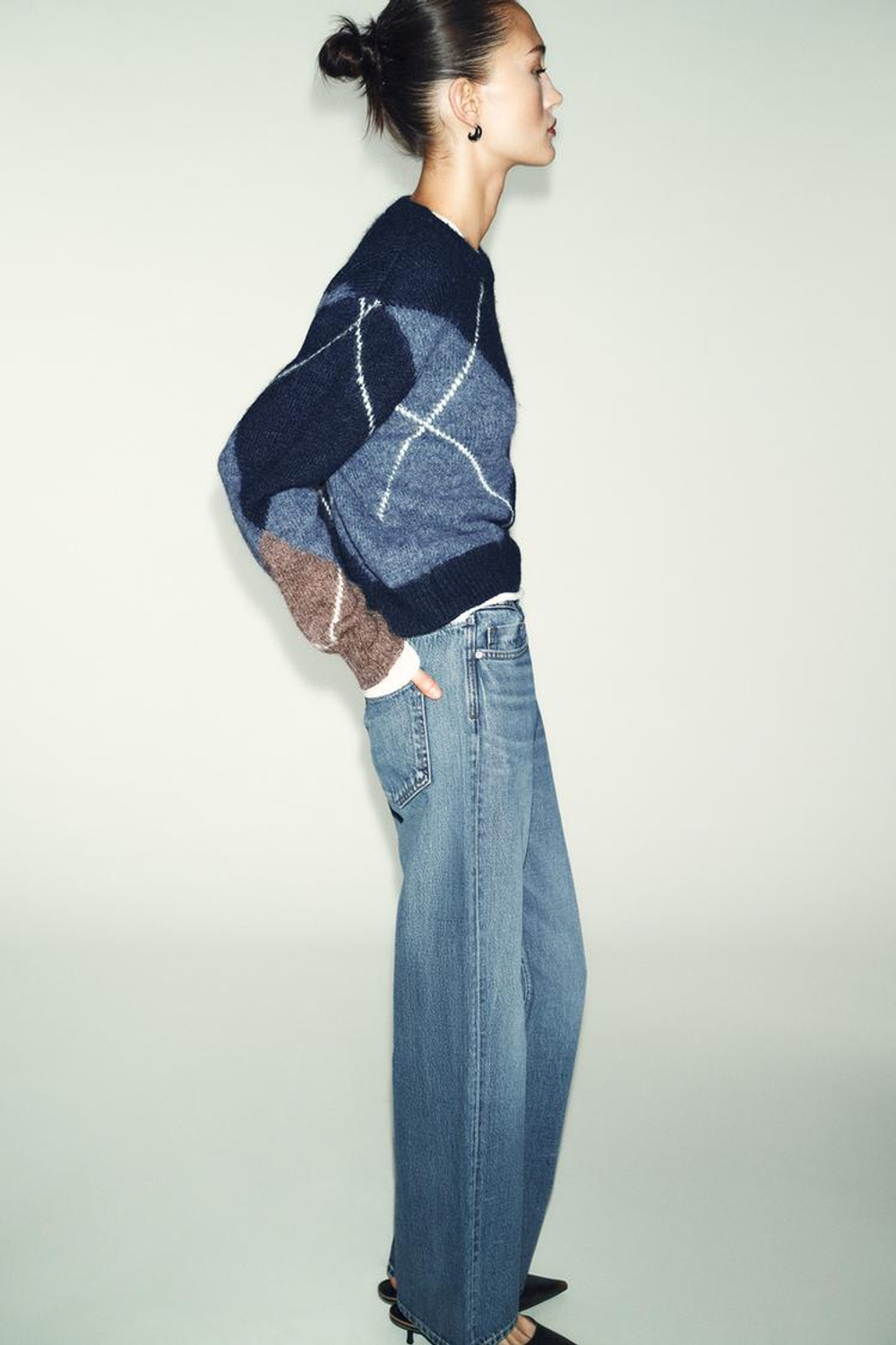 ZARA ТРИКОТАЖНЫЙ СВИТЕР, МОРСКОЙ СИНИЙ