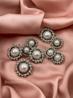 Пуговицы Жемчуг10 серебристые