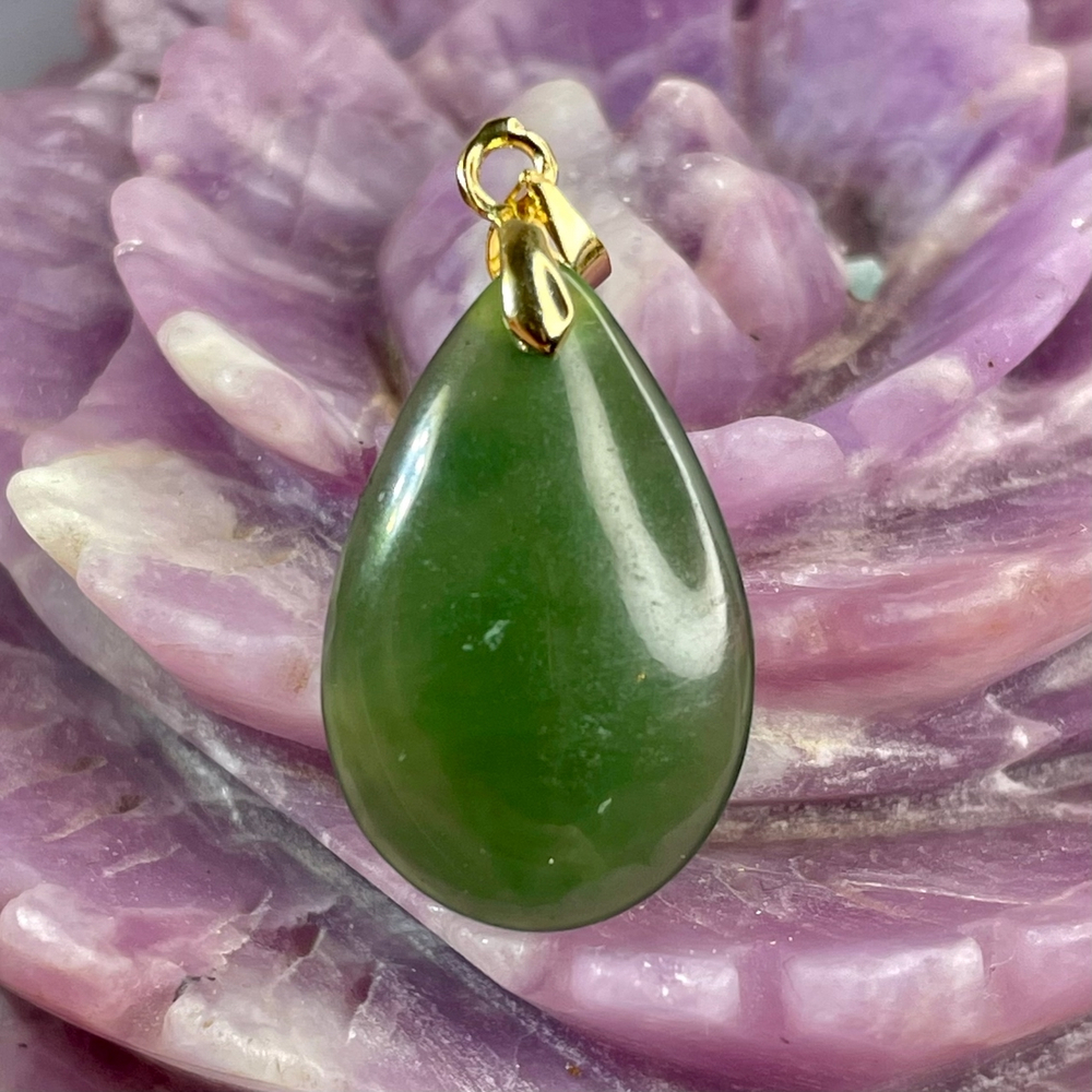 52459  Нефрит Кулон 15*23мм золото 14К