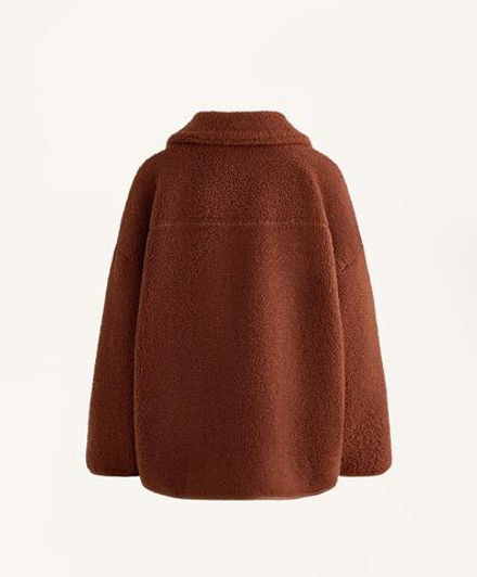 Oysho Куртка из искусственной шерсти, терракотовый