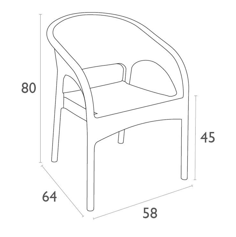 Комплект пластиковой мебели Siesta Contract Miami Panama, коричневый