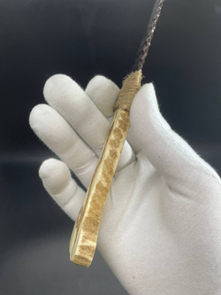 Обсидиановый нож с рукояткой из рога оленя с рисунком змеи 18 см