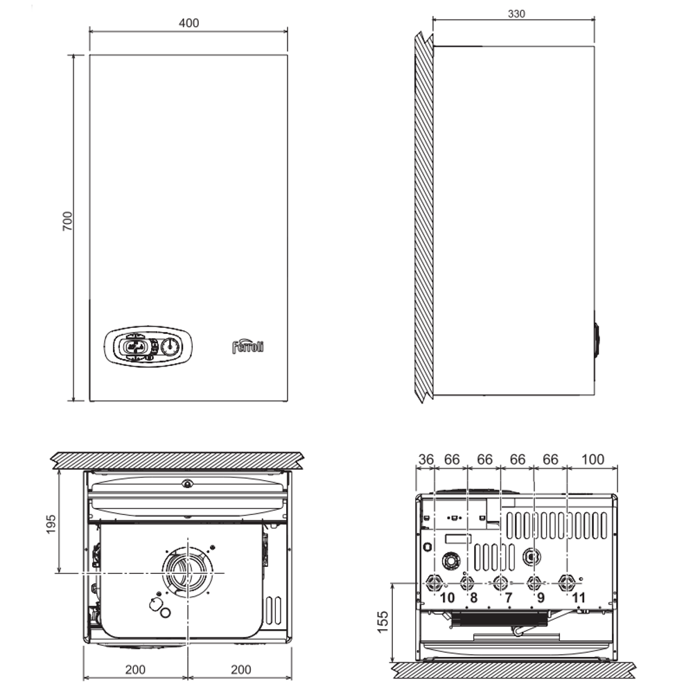Котел газовый двухконтурный Ferroli Divatech D F 24 (24 кВт)