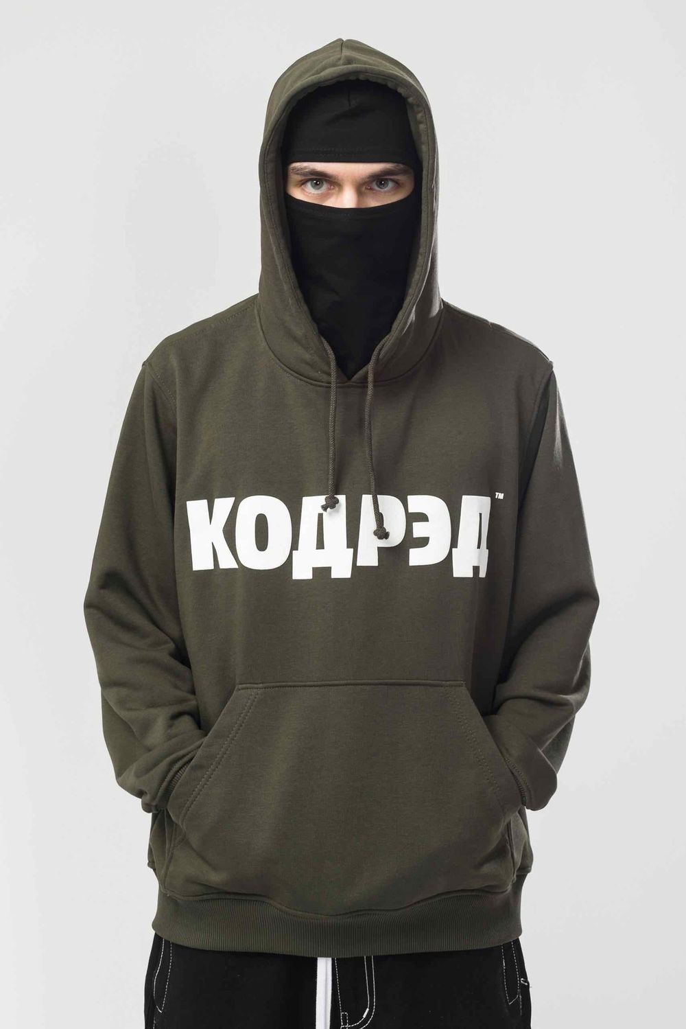 Худи Codered  Base Hoodie Wide Summer Лого ТМ Болотный/Белый принт КОДРЭД