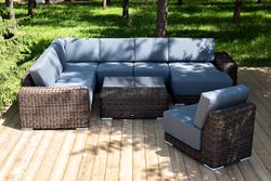 "Капри" трансформирующаяся лаунж-зона из искусственного ротанга, цвет коричневый