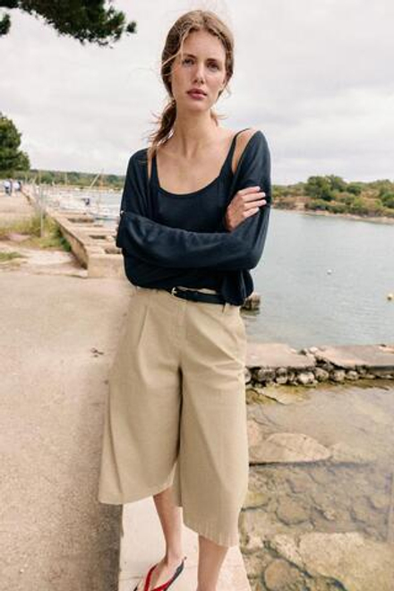 ZARA ДЛИННЫЕ БЕРМУДЫ С РЕМНЕМ, РЫЖЕВАТО-КОРИЧНЕВЫЙ