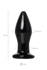 Стеклянная вибровтулка Sexus Glass чёрная 10,5 см