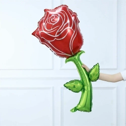 Шар (39""/99 см) Цветок, Роза, Красный, 1 шт. А26
