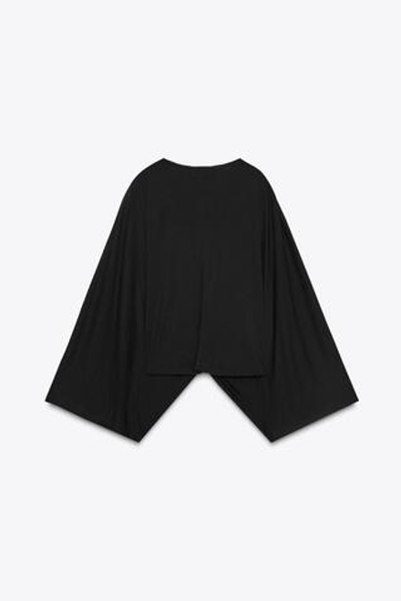 ZARA АСИММЕТРИЧНАЯ НАКИДКА ИЗ СТРУЯЩЕЙСЯ ТКАНИ, ЧЕРНЫЙ