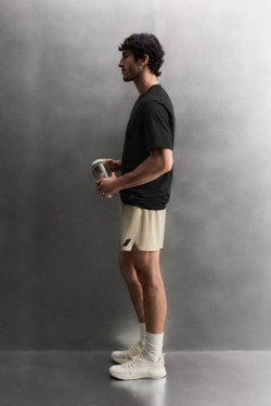 ZARA БАЗОВЫЕ СПОРТИВНЫЕ ШОРТЫ, ПЕСОЧНЫЙ