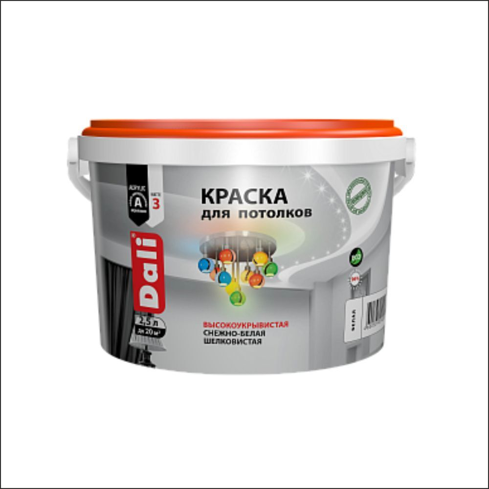 DALI Краска акриловая для потолков База А белый 2,5л