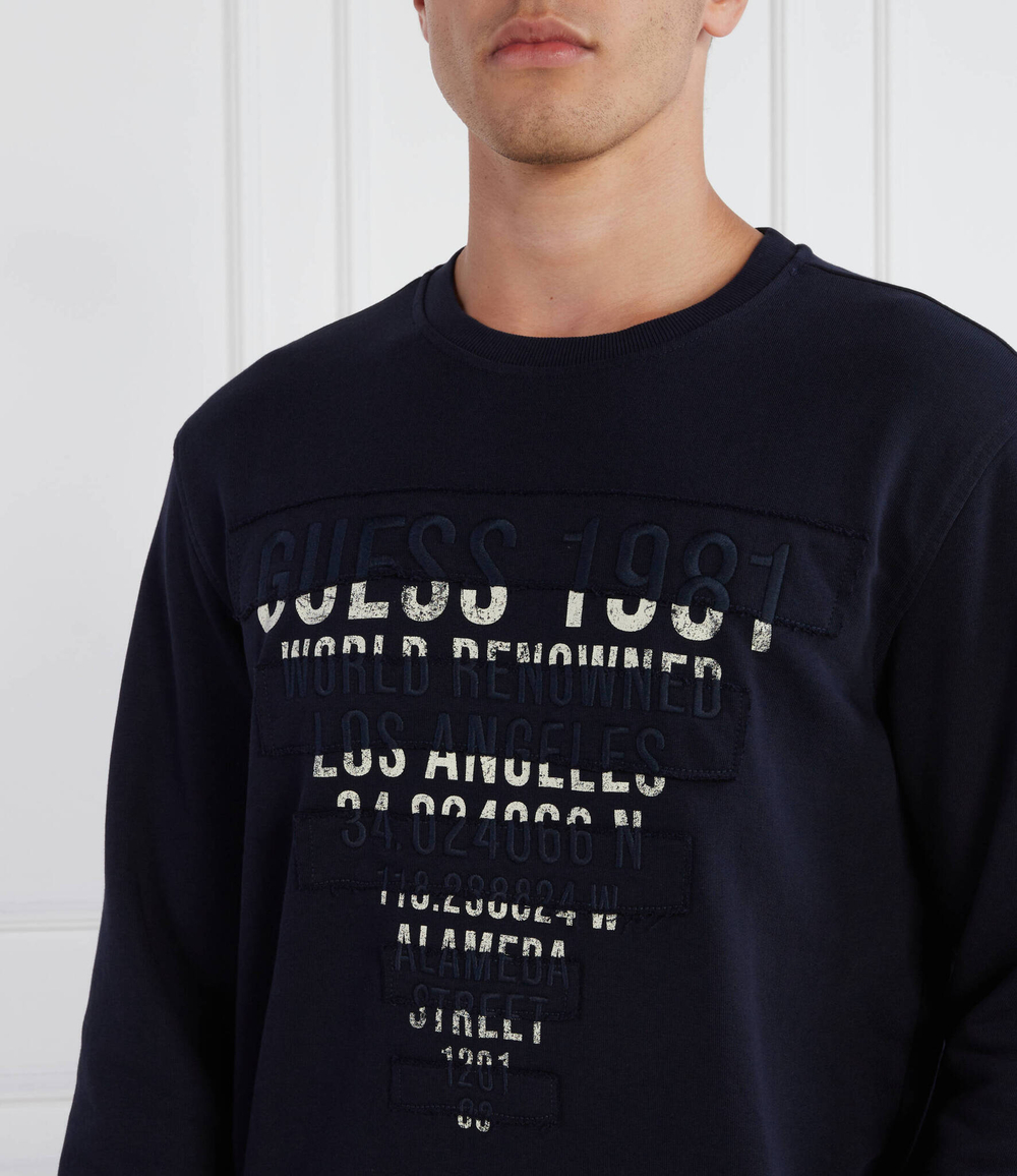 Худи ABSTRACT TRIAN CN SW GUESS - темно-синий(M3YQ00 KBK32)