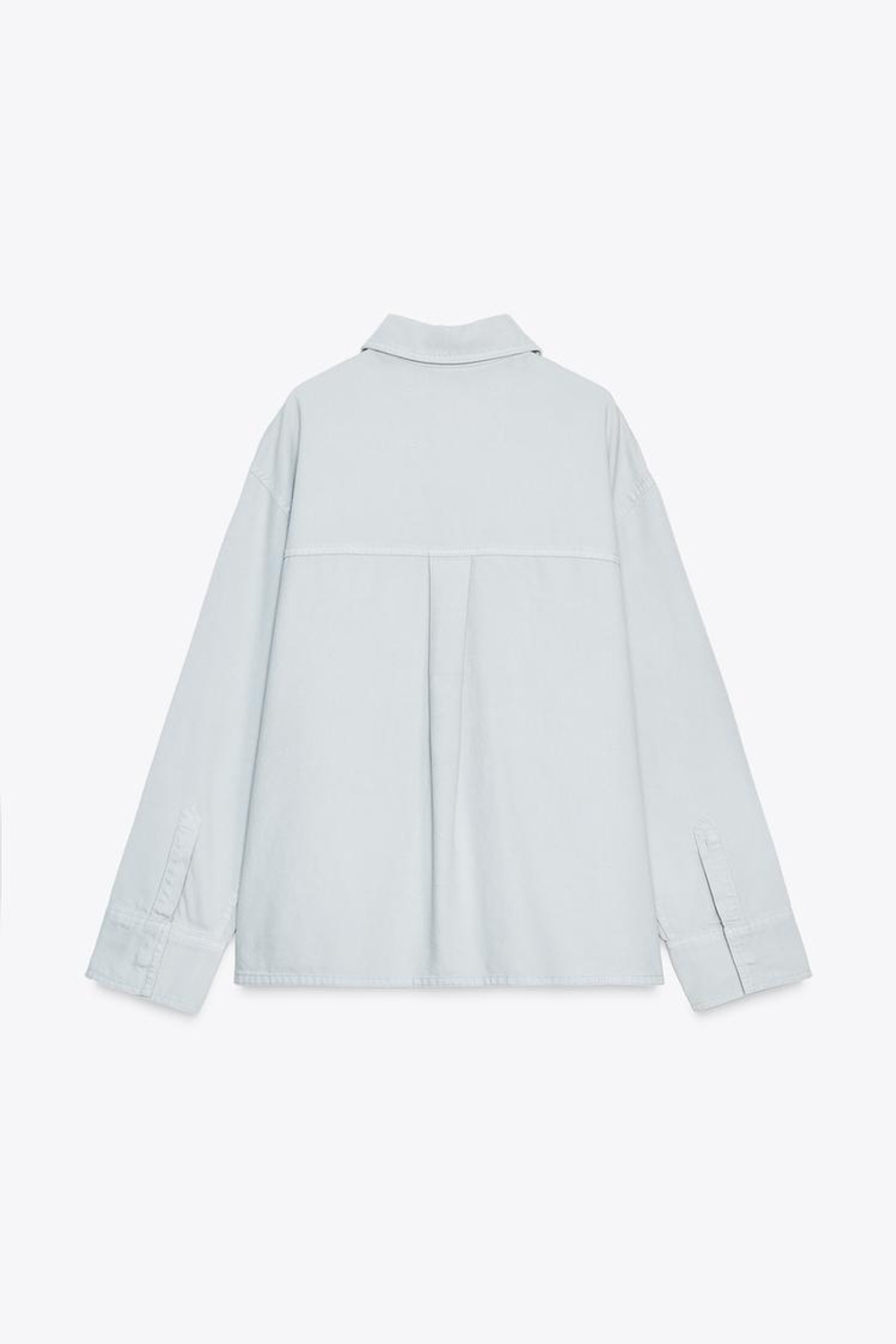 ZARA КУРТКА-РУБАШКА С КАРМАНАМИ — ZW COLLECTION, ГОЛУБОЙ