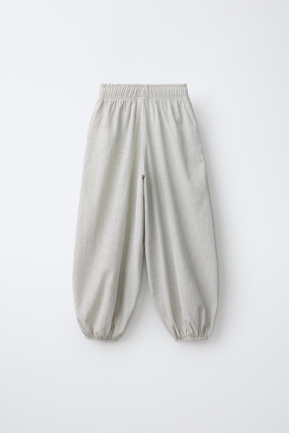 ZARA БРЮКИ-ШАРОВАРЫ ИЗ ЖАТОЙ ТКАНИ, ЭКРЮ