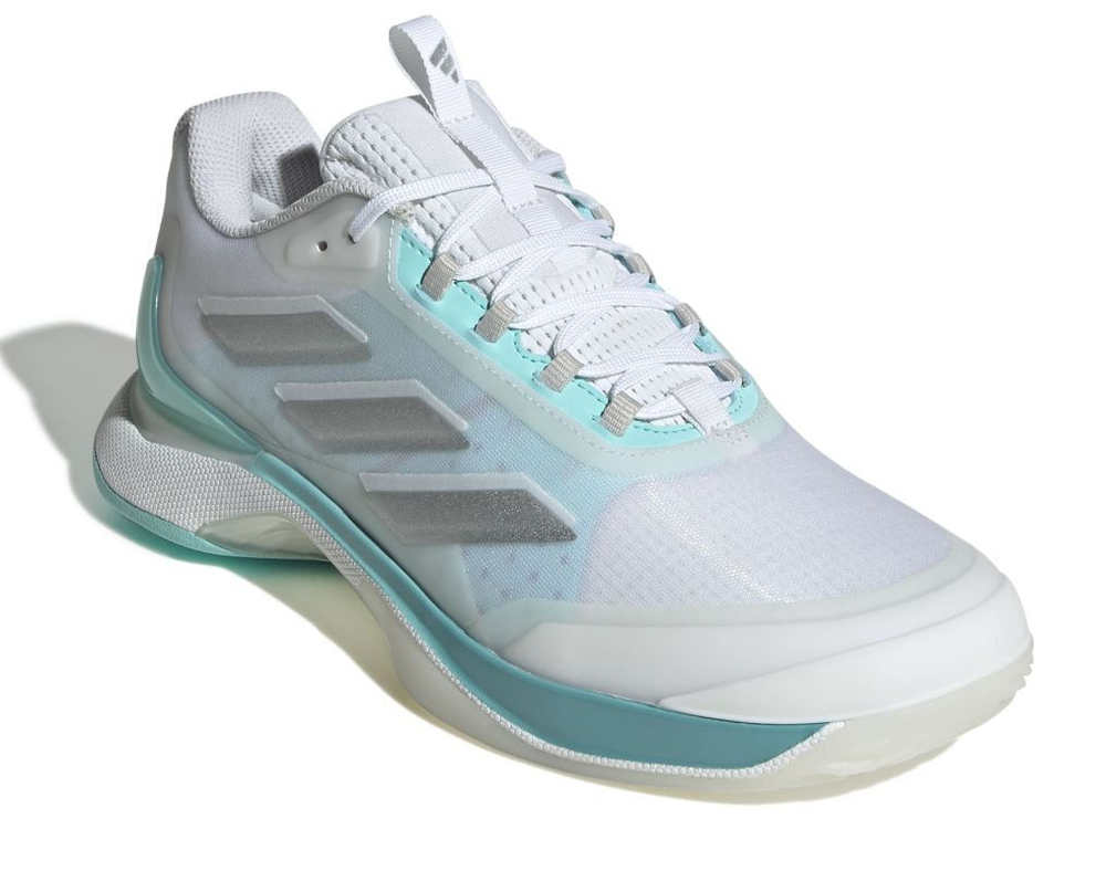 Женские теннисные кроссовки Adidas Avacourt 2 - white/silver metalic/aqua