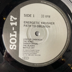 Винтажная виниловая пластинка LP Energetic Krusher Path To Oblivion (UK 1989)