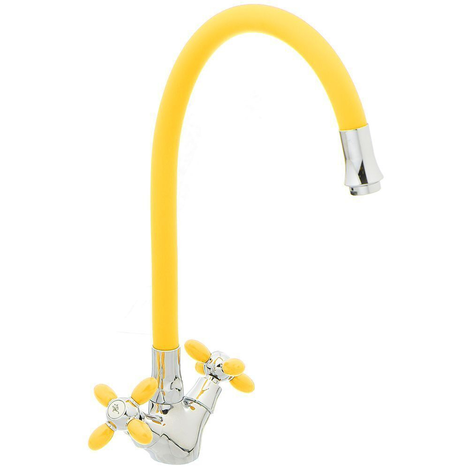 Смеситель для кухни, Frud, гибк излив, с кран-буксой, жел, R44127-9
