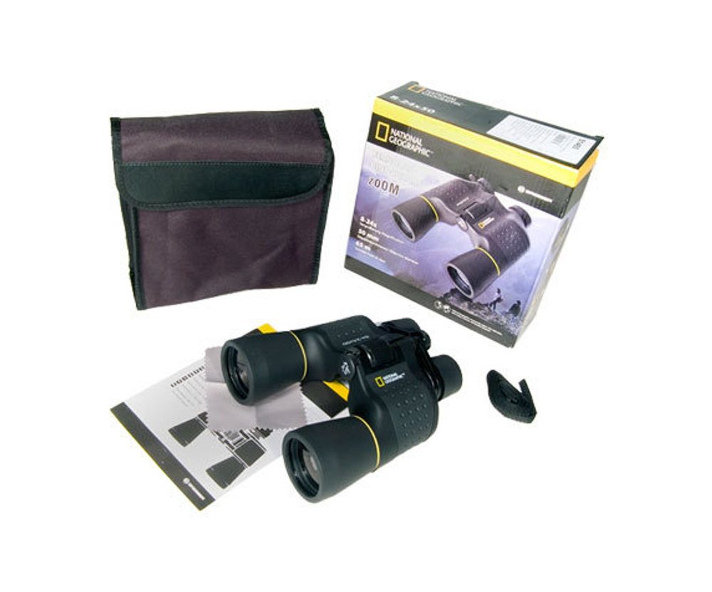 Коробка, футляр, бинокль National Geographic 8-24x50, ремень