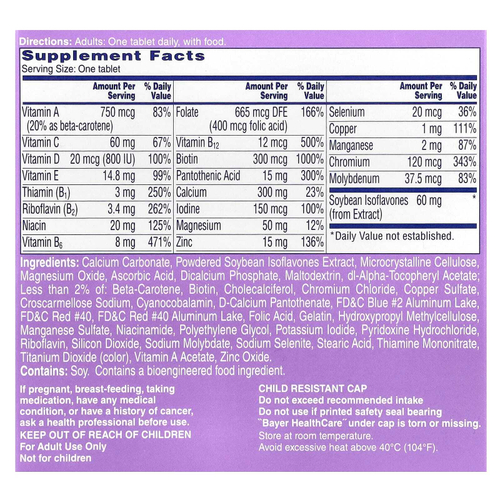 One-A-Day, Формула для менопаузы для женщин, 50 таблеток