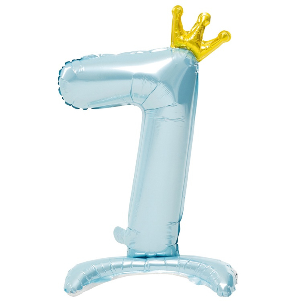 Шар фольгированный Цифра 7 81 см (Голубой)