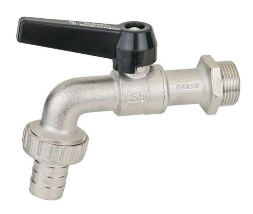 Кран шаровой садовый Bugatti Alaska 689 3/4" НР со штуцером ручка-рычаг 06890082