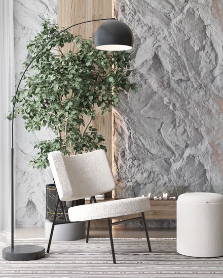 Кресло District Lounge букле белый