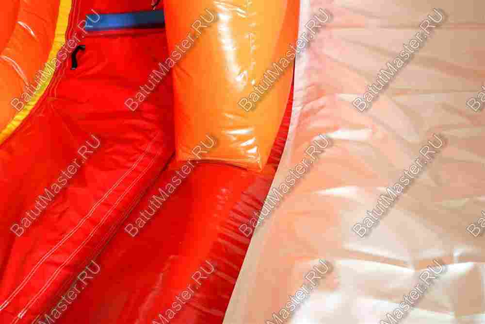 Надувной батут "Слоник в джунглях с двумя лестницами и широким скатом" 6*5*5.5 м