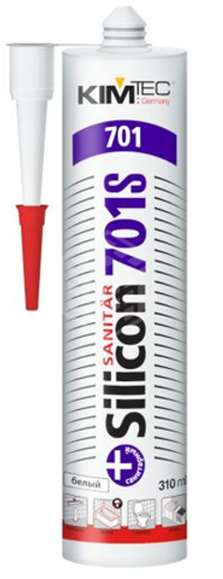 Герметик санитарный 701S "KIM TEC" прозрачный, 310мл. (20шт.)