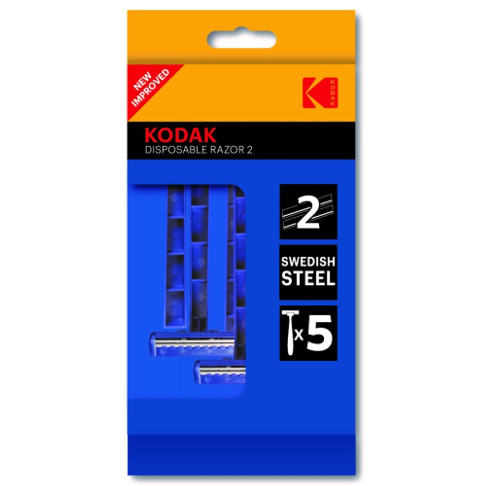 Одноразовые станки для бритья Kodak Disposable Razor 2 blue мужские синий 5 шт. 2 лезвия