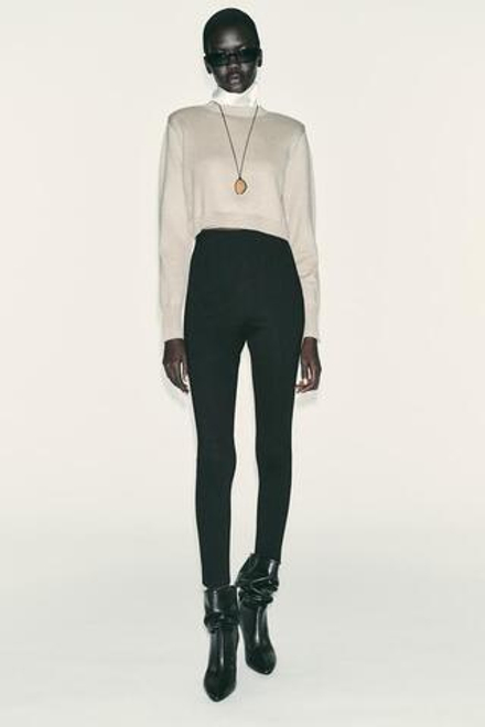 ZARA ЛЕГИНСЫ С ЭФФЕКТОМ КОРСЕТА, ЧЕРНЫЙ