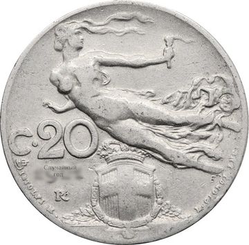 20 чентезимо 1908-1922 Италия