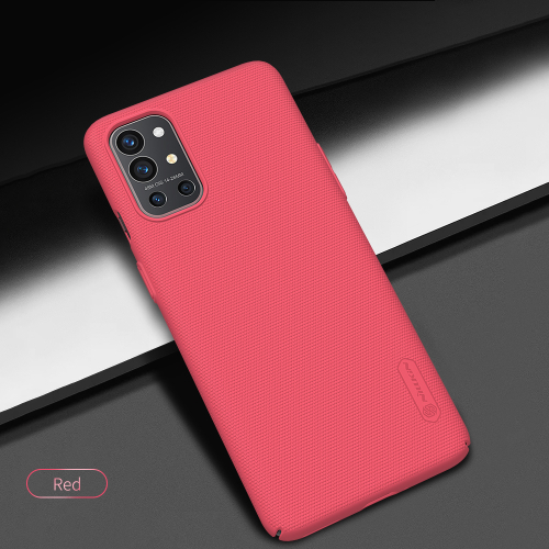 Тонкий жесткий чехол от Nillkin красного цвета (Bright Red) для OnePlus 9R, серия Super Frosted Shield