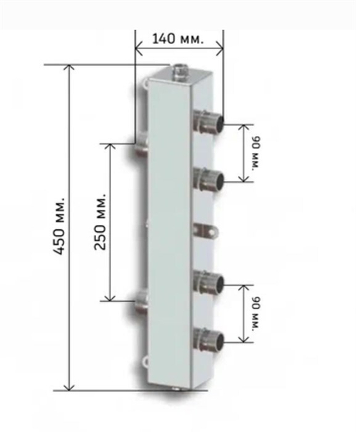 ЭТНА 80к2 Гидравлический разделитель универсальный нержавейка Aisi 304