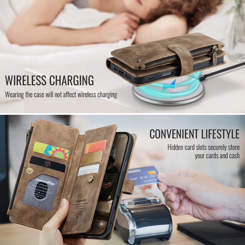 Многофункциональный чехол-кошелек CaseMe 3 in 1 Matte Wallet для iPhone 17