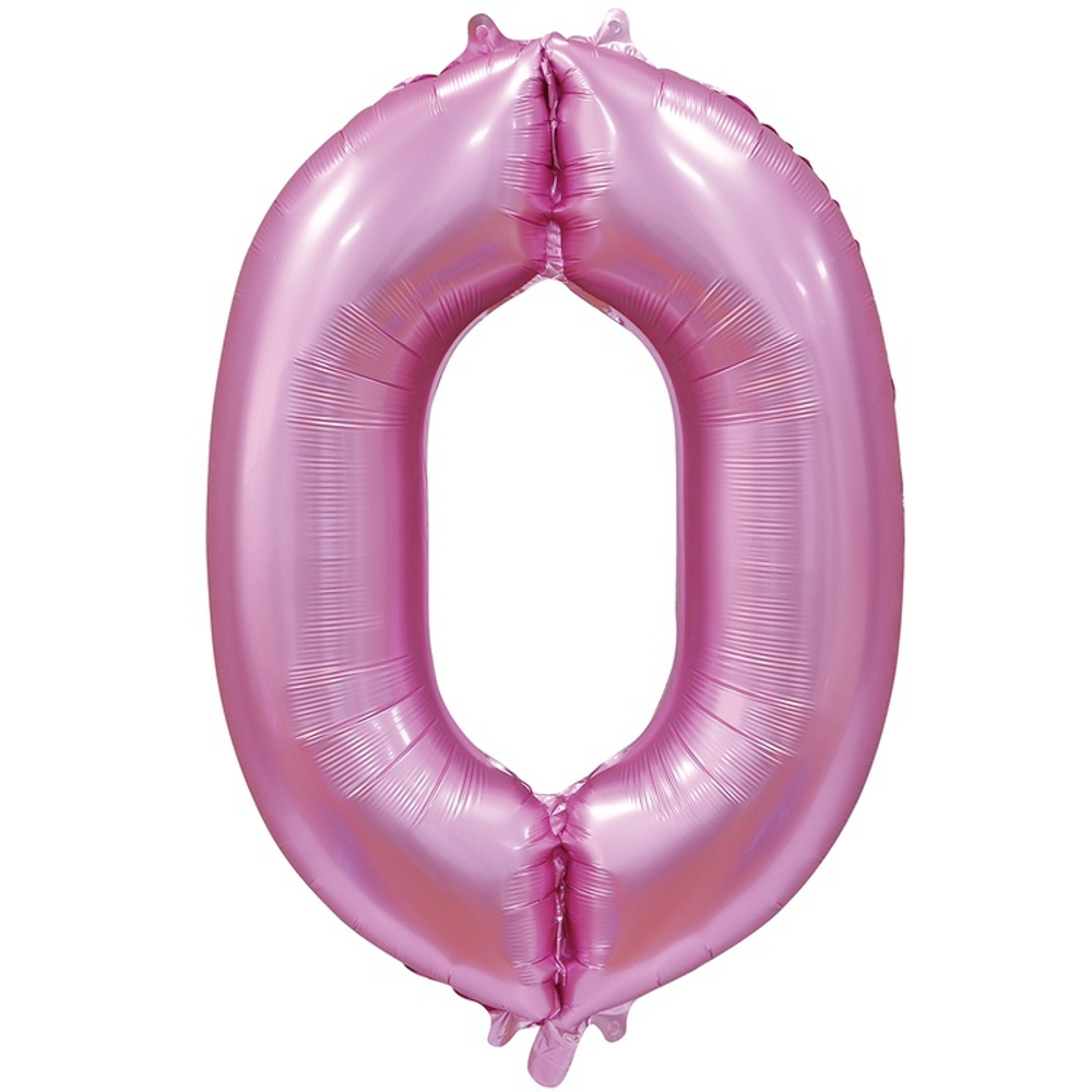 Шар ЦИФРА 0 Сатин Pink 40" 102 см
