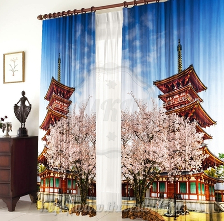 Фото-шторы: Японский пейзаж (арт. L20-1138)  -  (145х270)х2 см.