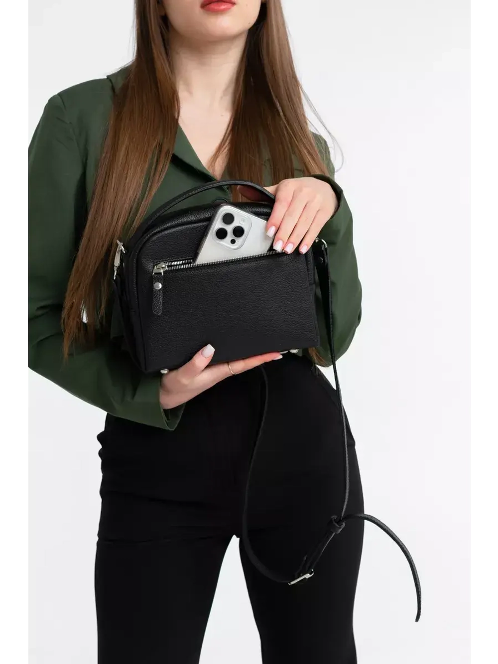 Сумка женская через плечо кросс боди натуральная кожа