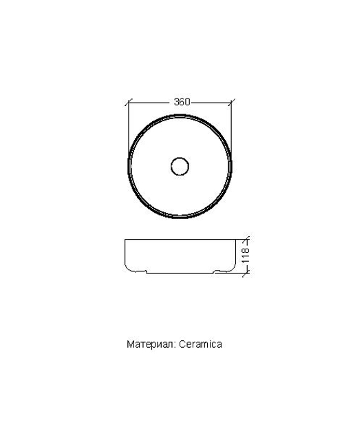 Раковина чаша круглая керамика глянцевая белая d36