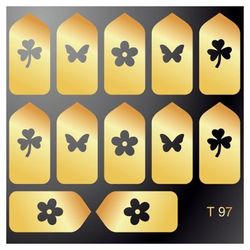 IRISK Трафарет для дизайна ногтей №97, серебро