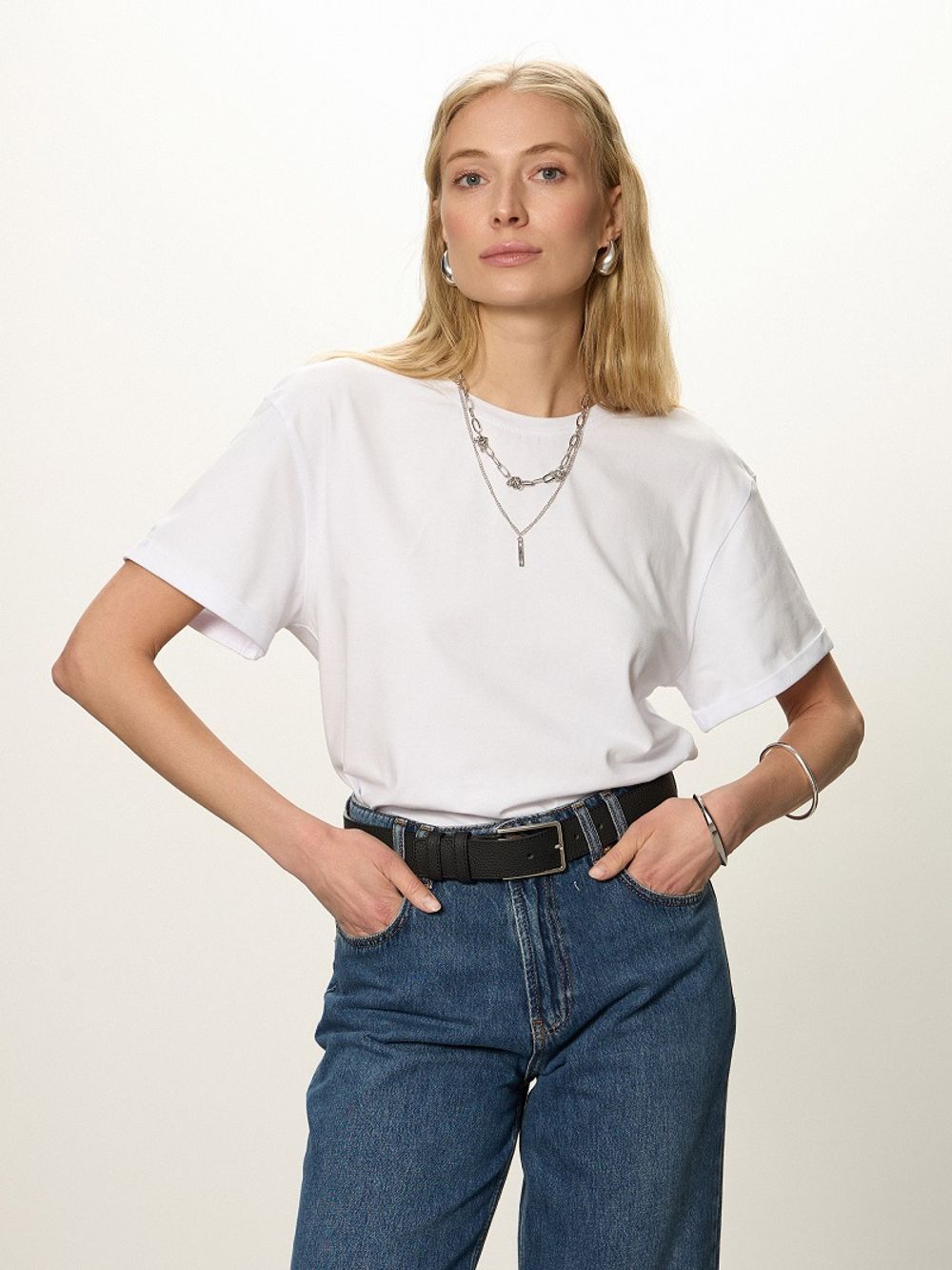 Футболка оверсайз белая (Размер L)