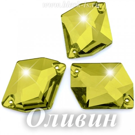 Пришивной ромб Dongzhou с 2 отверстиями, Оливин