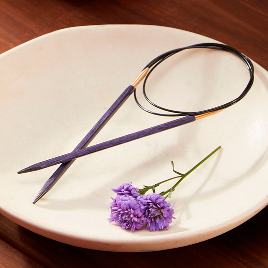 Спицы круговые Jadore Cubics, ламинированная береза, лавандовый, KnitPro