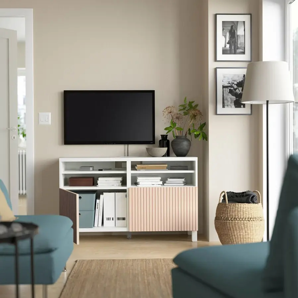 Тумба под ТВ - IKEA BESTÅ/BESTA, 120x42x74 см, белый, Бесто ИКЕА