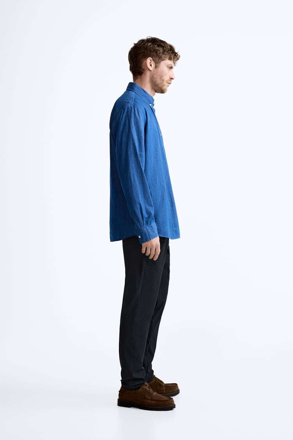 ZARA БРЮКИ SLIM FIT COMFORT, МОРСКОЙ СИНИЙ