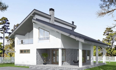 Проект Дома с террасой 2 этажный 138 кв. м К-32