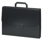 Папка-портфель пластиковая BRAUBERG "Energy" А4 (330х256х32 мм), 7 отделений, черная, 221204