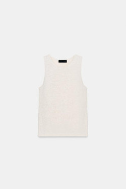 ZARA ТОП КРУПНОЙ ВЯЗКИ, ЭКРЮ